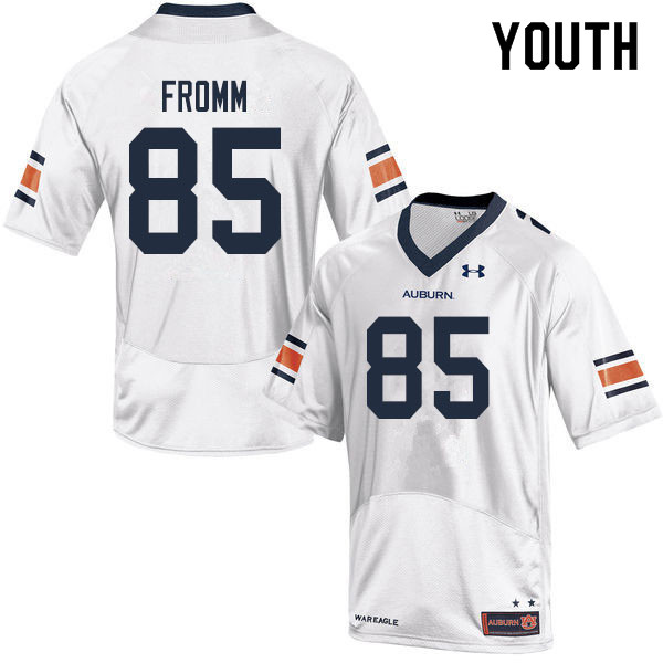 Auburn Tigers Youth Tyler Fromm #85 White Under Armour Stitched College 2019 NCAA Authentic Football Jersey HVU7574JD